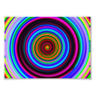 Neon Retro Spiral Muster Fotodruck