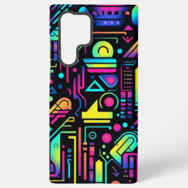Neon-Retro-Tech-Schaltkreis-Muster-Apple-Samsung-H Samsung Galaxy Hülle