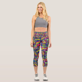 Neon Rewind Capri aus den 80er Jahren Leggings