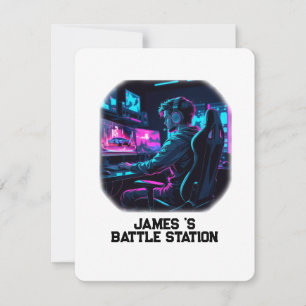 Neon RGB Cyberpunk Gamer-Zimmer Personalisierter N Mitteilungskarte