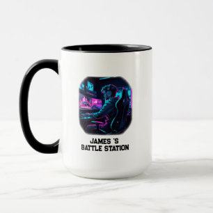 Neon RGB Cyberpunk Gamer-Zimmer Personalisierter N Tasse