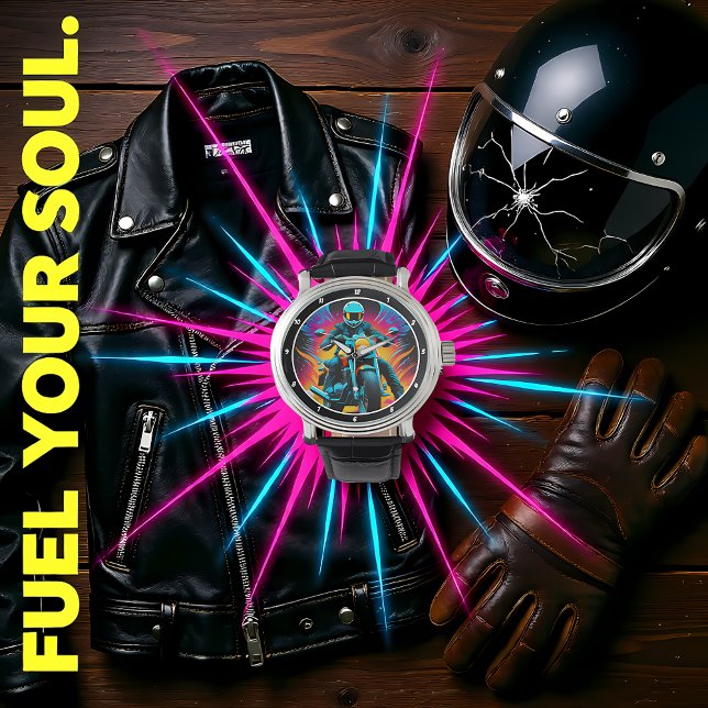 Neon Ride, Biker Watch Face Armbanduhr (Von Creator hochgeladen)