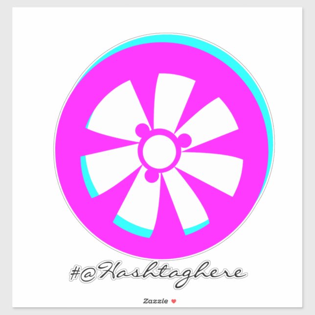 Neon Rim Pink Black Car Aufkleber (Blatt)