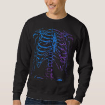 Neon-Rippenkäfig-Skelett-Grafik-Sweatshirt