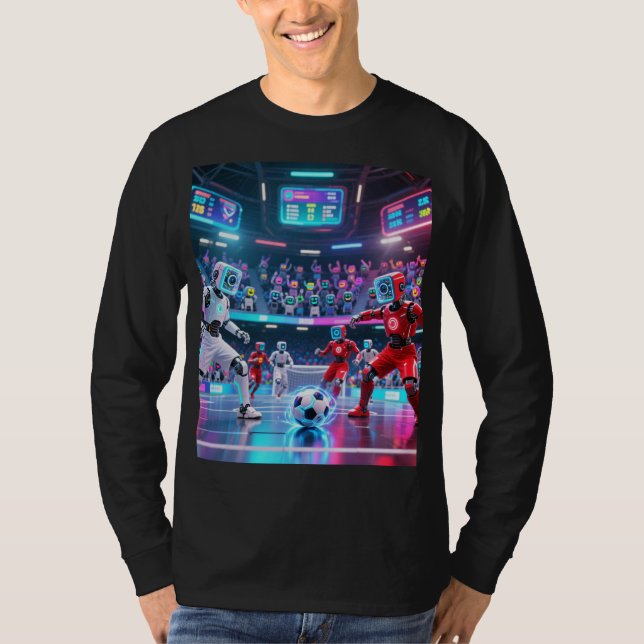 Neon Robo Football Arena T-Shirt (Vorderseite)