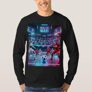 Neon-Robo-Fußballarena T-Shirt