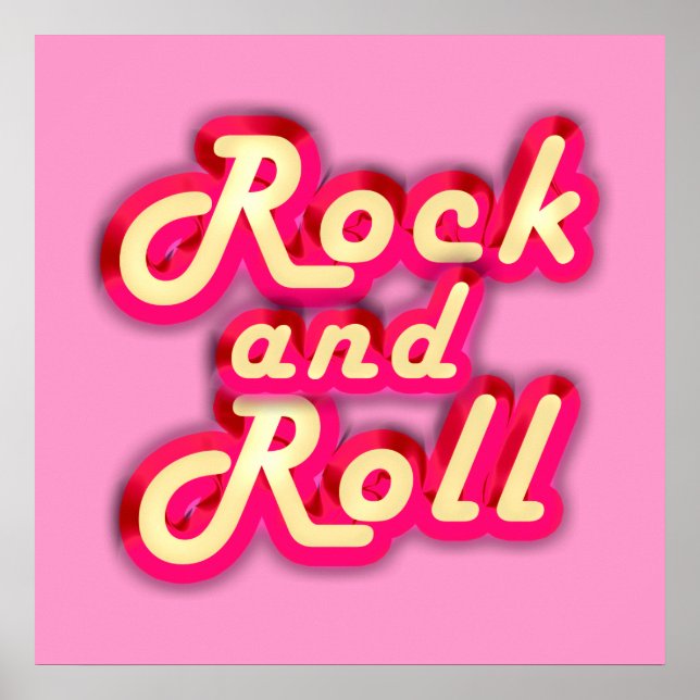 Neon Rock and Roll Poster (Vorne)