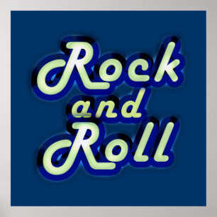 Neon Rock and Roll Poster