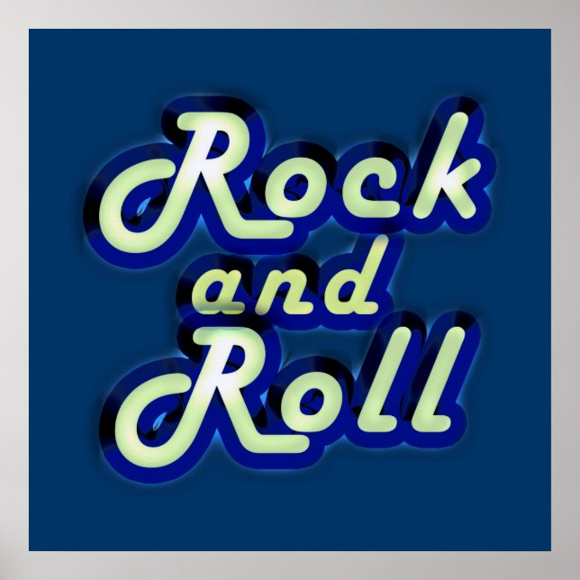 Neon Rock and Roll Poster (Vorne)