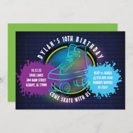 NEON ROLLER SKATEN GLOW NEON GREEN Geburtstagspart