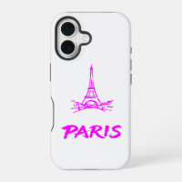 Neon Rosa Eiffelturm Paris Skizze