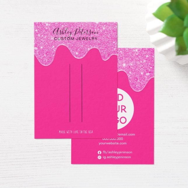 Neon rosa Glitzer Tropfen Schmuckhaarklammer Displ (Schreibtisch)