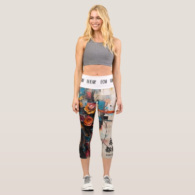NEON ROSE CAPRI LEGGINGS (Vorderseite)