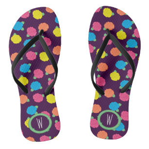 Neon Rose Flip Flops