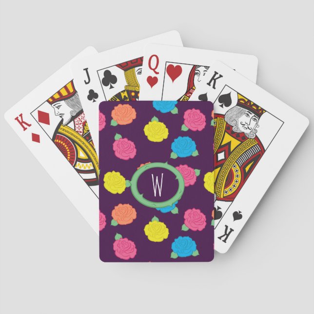 Neon Rose Klassische Spielkarten (Rückseite)