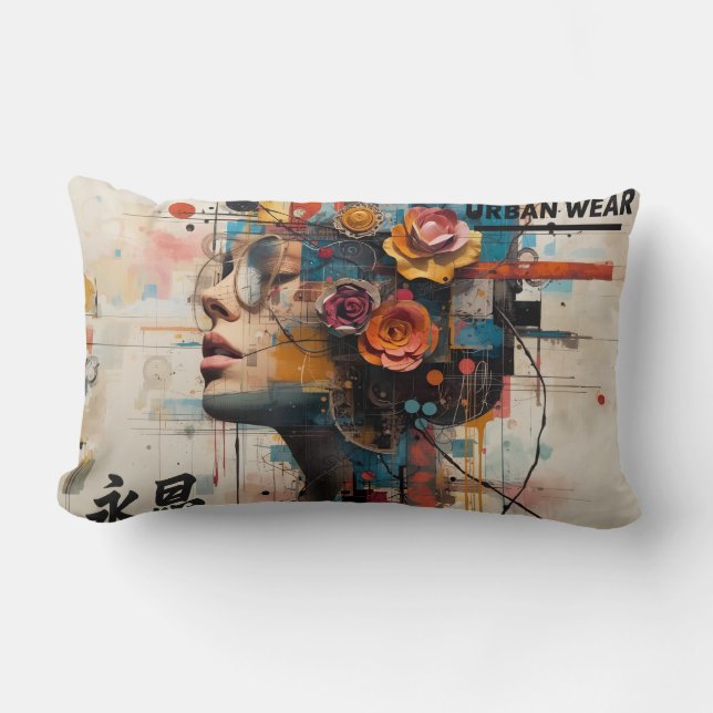 Neon Rose Lendenkissen (Vorderseite)