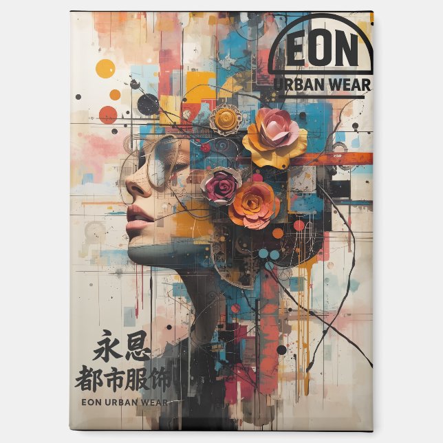 NEON ROSE MAGNET (Vorderseite)