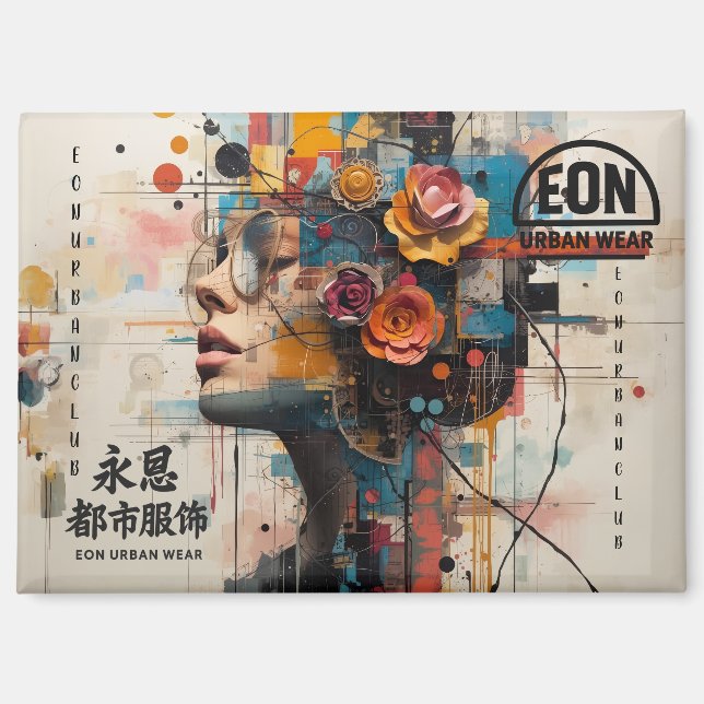 NEON ROSE MAGNET (Vorderseite)