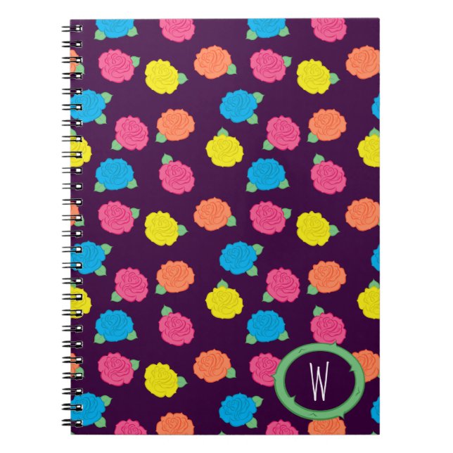Neon Rose Notebook Notizblock (Vorderseite)
