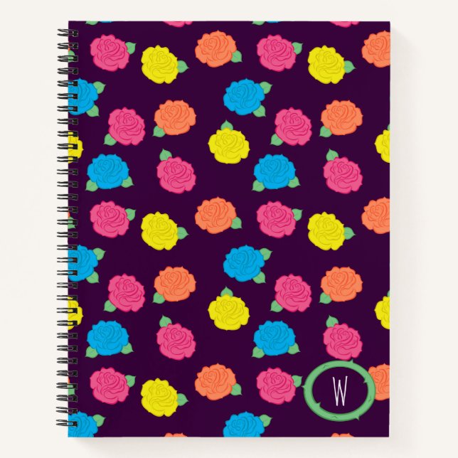 Neon Rose SpiralNotebook Notizbuch (Vorderseite)