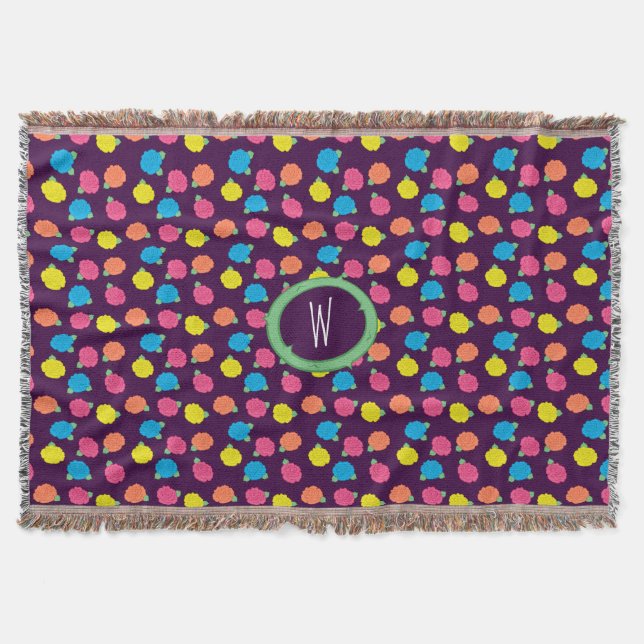 Neon Rose werfen Blanket Decke (Vorderseite)