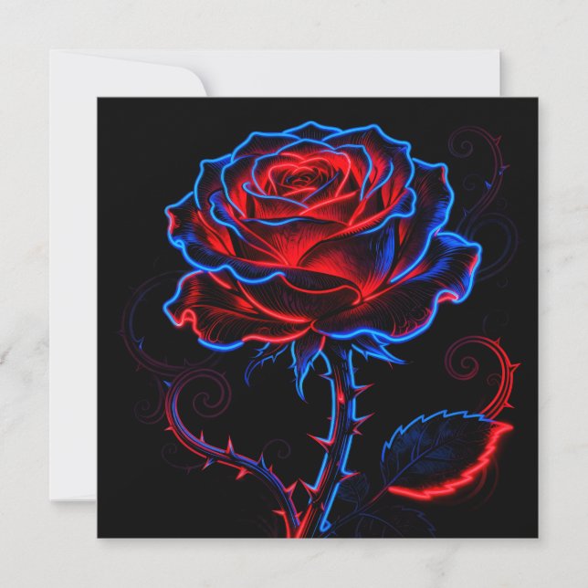 Neon-Rosen-Einladung Einladung (Vorderseite)