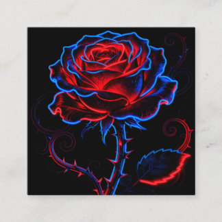 Neon-Rosen-Geschäftskarte Quadratische Visitenkarte