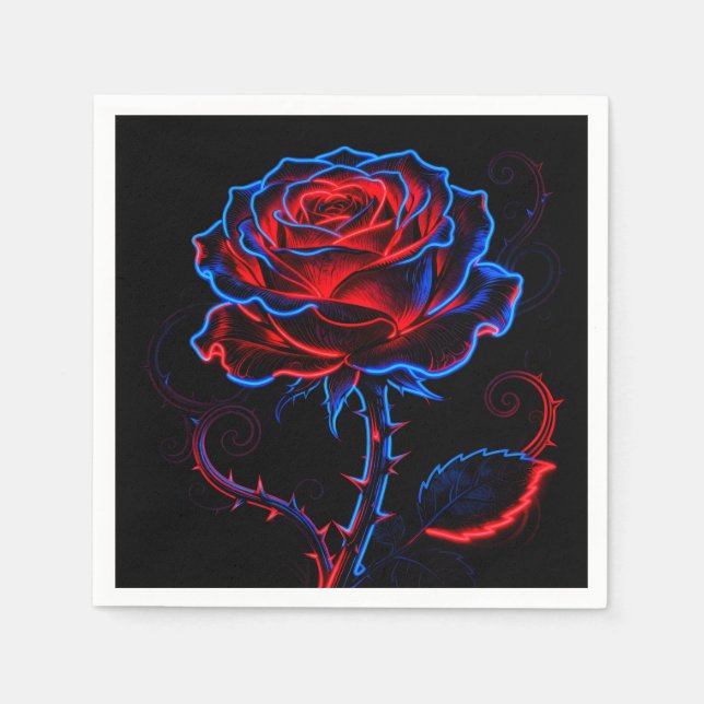 Neon-Rosen-Papier-Serviette Serviette (Vorderseite)