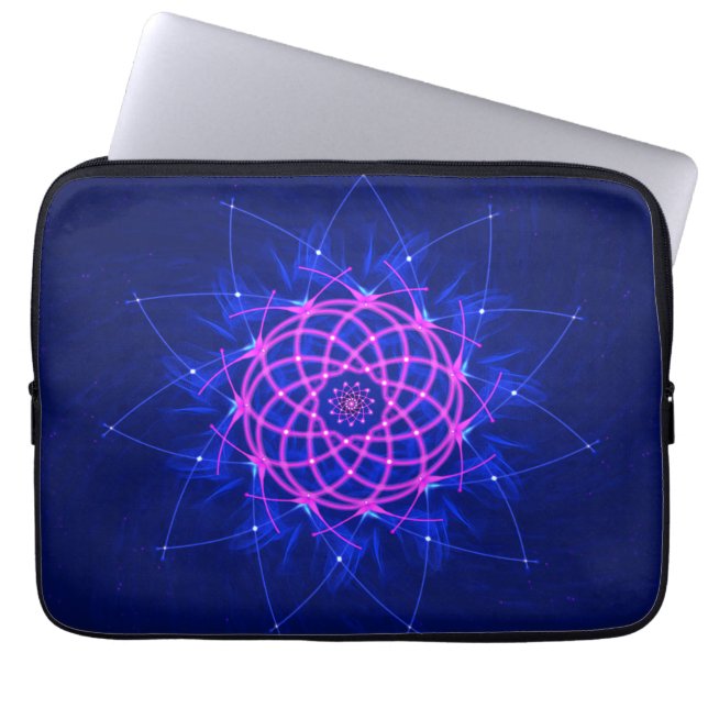 Neon Rosette Glow Laptopschutzhülle (Vorderseite)