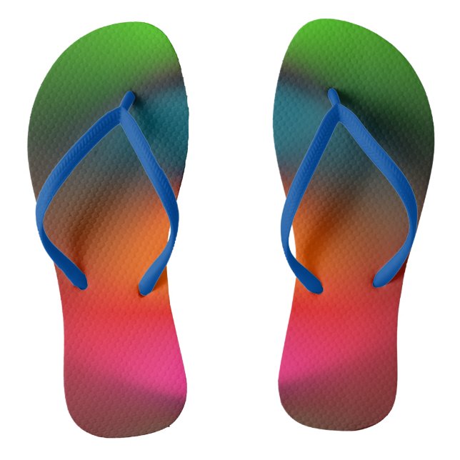 Neon Rot, Rosa, Orange Green Flip Flops (Fußbett)