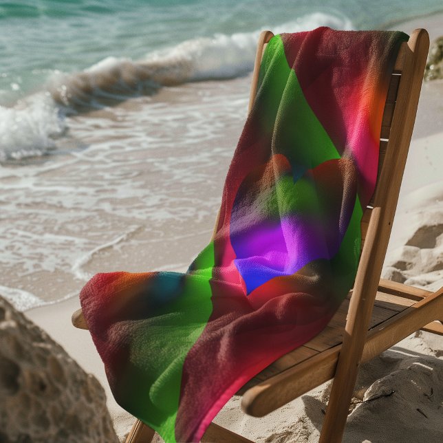 Neon Rot, Rosa, Orange Green Strandtuch (Neon of Red, Pink, Orange Green Beach Towel)