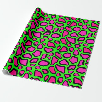 Neon Safari Animal Prints - Green & Pink Geschenkpapier