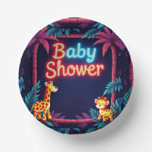 Neon Safari Baby Dusche