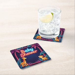 Neon Safari Baby Dusche Untersetzer