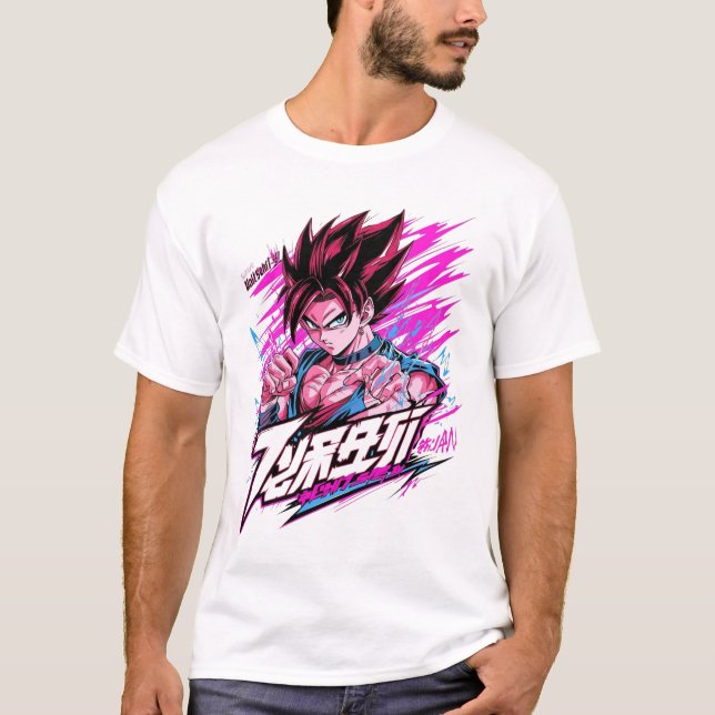 Neon Samurai Anime T-Shirt (Vorderseite)