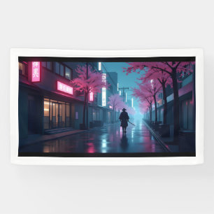 Neon-Samurai-Nächte – Retro-Anime-Tokio-Kunst Banner