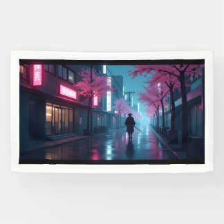 Neon Samurai Nights – Retro Anime Tokyo Art Banner
