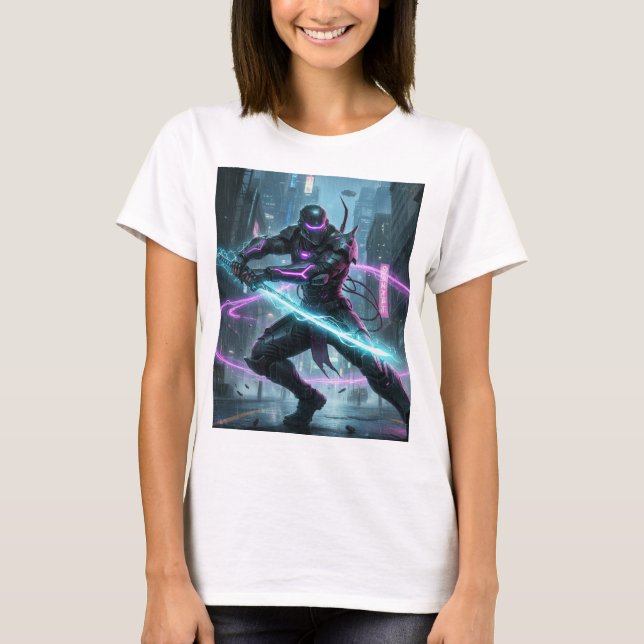 Neon Samurai Warrior Shirt (Vorderseite)