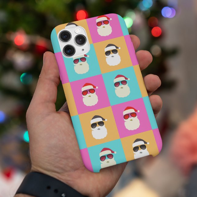 Neon Santa mit Sonnenbrille Cooles Muster Case-Mate iPhone Hülle (Von Creator hochgeladen)
