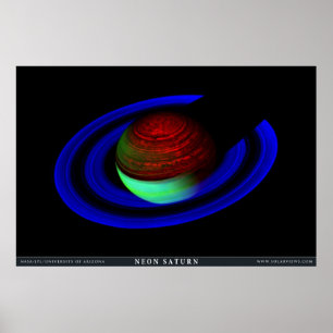 Neon Saturn Poster