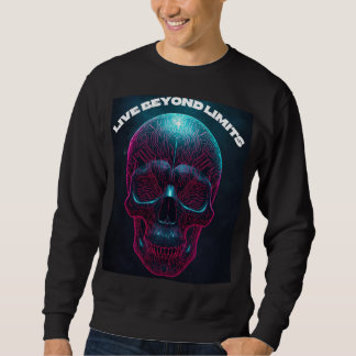 Neon-Schädel "Lebe über Grenzen hinaus" Sweatshirt