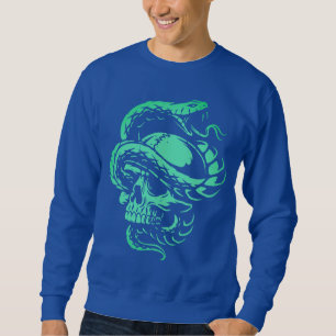 Neon-Schädel und Snake Gothic Art Sweatshirt