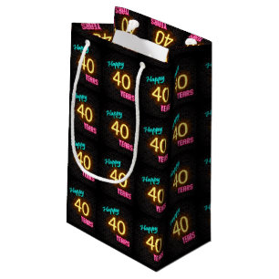 Neon-Schild zum 40. Geburtstag Kleine Geschenktüte