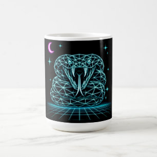 Neon-Schlangensynthwave - Retro-Viper-Strike Kaffeetasse
