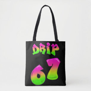 Neon-Schleim DRIP 67 Virales Meme Schwarze Tote Ba