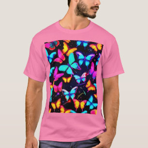 Neon-Schmetterlingsmuster T-Shirt