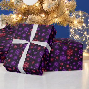 Neon-Schneeflocken Geschenkpapier