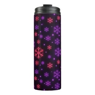 Neon-Schneeflocken Thermosbecher