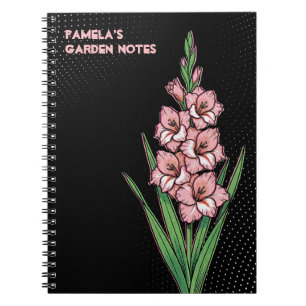 Neon-Schwert-Pop-Art-Gladiolus-Botanik-Notizbuch Notizblock
