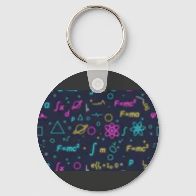Neon Science & Math Formulas Pattern T-Shirt | Phy Schlüsselanhänger (Vorderseite)